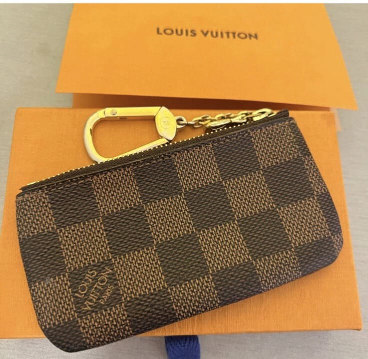 Louis Vuitton Damier Ebene Key Pouch Coin Purse with Key Ring