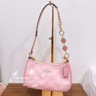 Coach Pink Signature Canvas Shoulder Bag – Women's Designer Handbag