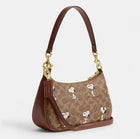 Coach Teri Shoulder Bag in Signature Canvas Leather with Snoopy Print – CBJ88
