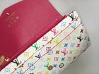 Louis Vuitton White Multicolor Takashi Murakami Sarah Long Wallet – Pink Interior