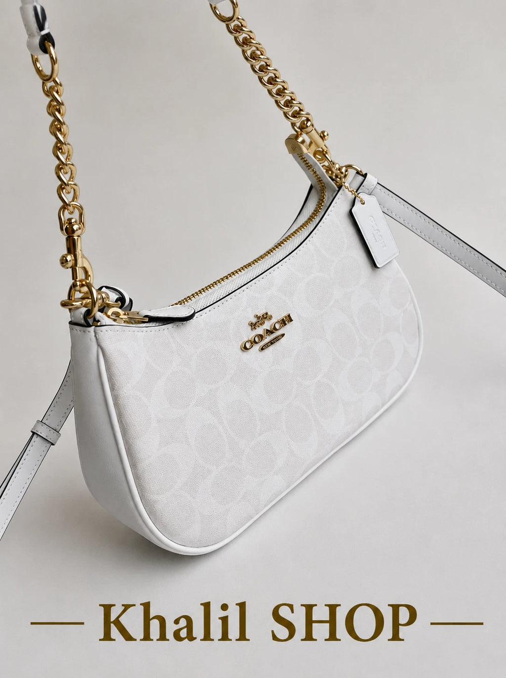 Coach Teri Women's Shoulder Bag in Signature Canvas – Chalk (CA548)