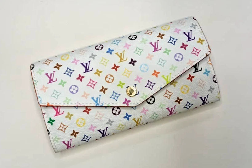 Louis Vuitton White Multicolor Takashi Murakami Sarah Long Wallet – Pink Interior