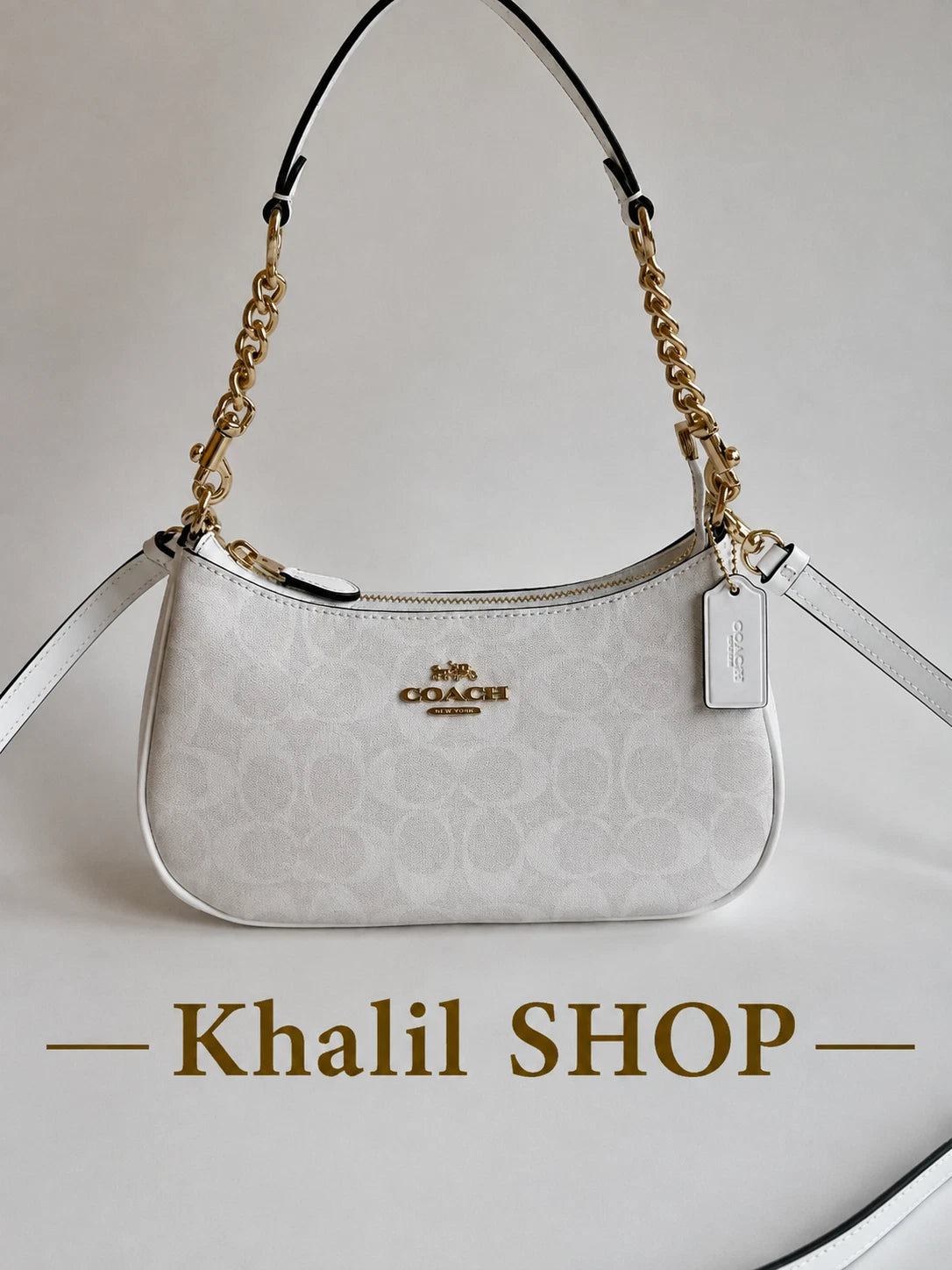 Coach Teri Women's Shoulder Bag in Signature Canvas – Chalk (CA548)